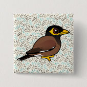 Birdorable Common Myna Vierkante Button 5,1 Cm (Voorkant)