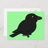 Birdorable Common Raven Briefkaart (Voorkant / Achterkant)