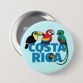 Birdorable Costa Rica Ronde Button 7,6 Cm (Voorkant /achterkant)
