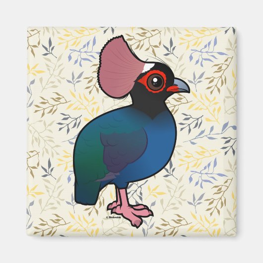 Birdorable Crested Partridge Magneet (Voorkant)