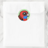 Birdorable Crimson Rosella Ronde Sticker (Tas)