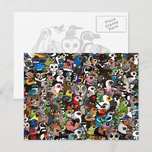 Birdorable Crowd Briefkaart (Voorkant / Achterkant)