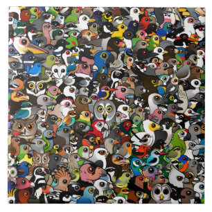 Birdorable Crowd Tegeltje