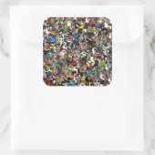 Birdorable Crowd Vierkante Sticker (Tas)