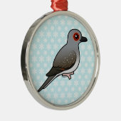 Birdorable Diamond Dove Metalen Ornament (Rechts)