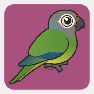 Birdorable Dusky Conure Vierkante Sticker
