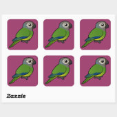 Birdorable Dusky-headed Conure Vierkante Sticker (Vel)