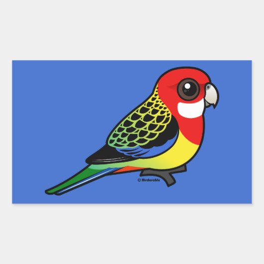 Birdorable Eastern Rosella Rechthoekige Sticker (Voorkant)