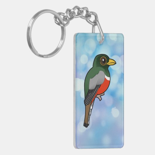 Birdorable Elegant Trogon Sleutelhanger (Voorkant Links)