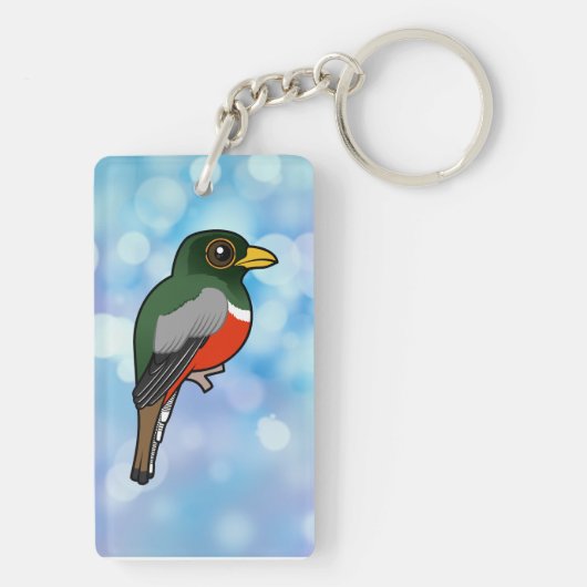 Birdorable Elegant Trogon Sleutelhanger (achterkant)
