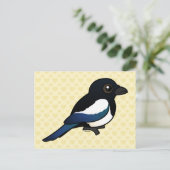 Birdorable Eurasian Magpie Briefkaart (Staand voorkant)
