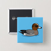 Birdorable Eurasian Wigeon Vierkante Button 5,1 Cm (Voorkant /achterkant)