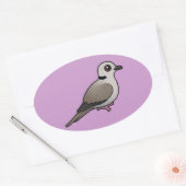 Birdorable Euraziatische Collared Dove Ovale Sticker (Envelop)