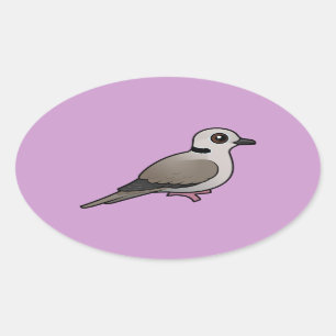 Birdorable Euraziatische Collared Dove Ovale Sticker