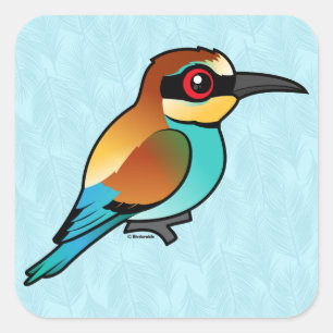 Birdorable European Bee-eater Vierkante Sticker