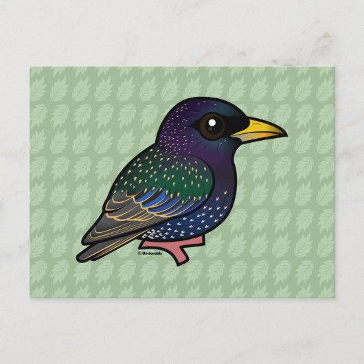 Birdorable European Starling Briefkaart (Voorkant)