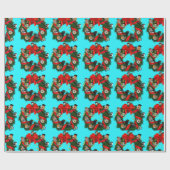 Birdorable Europese Tuin Vogels Kerst Krans Cadeaupapier (Vlak)