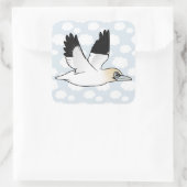 Birdorable Flying Northern Gannet Vierkante Sticker (Tas)