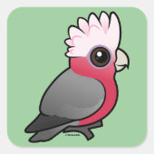 Birdorable Galah Vierkante Sticker (Voorkant)