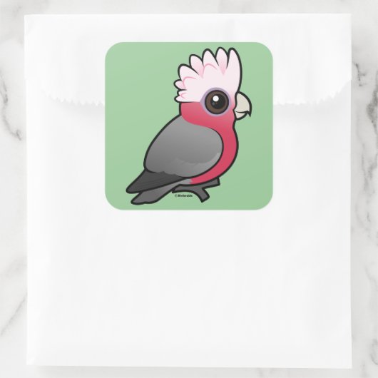Birdorable Galah Vierkante Sticker (Tas)