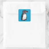 Birdorable Galapagos Penguin Vierkante Sticker (Tas)