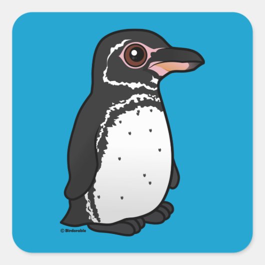 Birdorable Galapagos Penguin Vierkante Sticker (Voorkant)