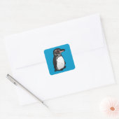 Birdorable Galapagos Penguin Vierkante Sticker (Envelop)