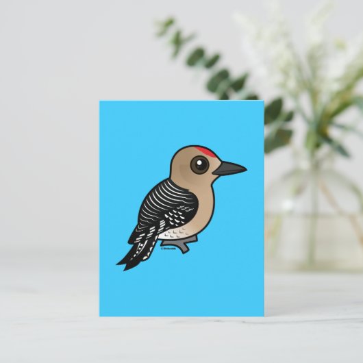 Birdorable Gila Woodpecker Briefkaart (Staand voorkant)