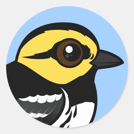 Birdorable Golden-cheeked Warbler Ronde Sticker (Voorkant)