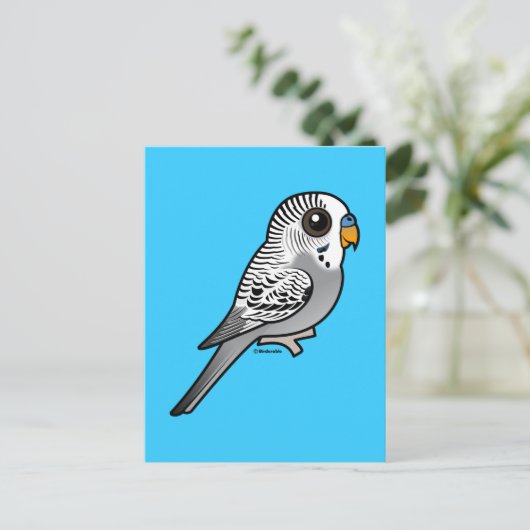 Birdorable Gray Budgie Briefkaart (Staand voorkant)