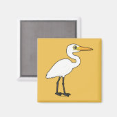 Birdorable Great Egret Magneet (Voorkant / Achterkant)