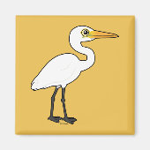 Birdorable Great Egret Magneet (Voorkant)