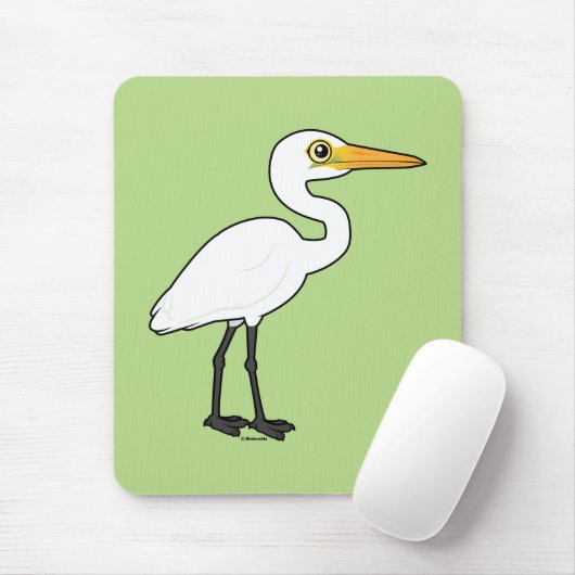 Birdorable Great Egret Muismat (Met muis)