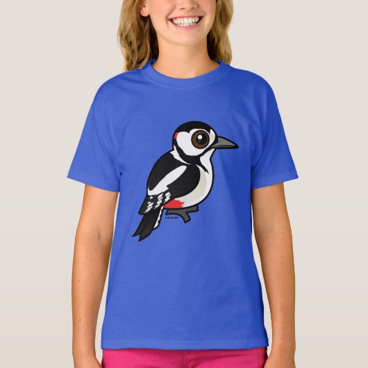 Birdorable Great Spotted Woodpecker T-shirt (Voorkant)