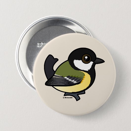 Birdorable Great Tit Ronde Button 7,6 Cm (Voorkant /achterkant)
