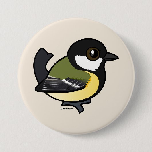 Birdorable Great Tit Ronde Button 7,6 Cm (Voorkant)