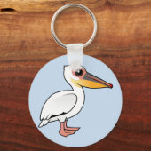 Birdorable Great White Pelican Sleutelhanger (Voorkant)