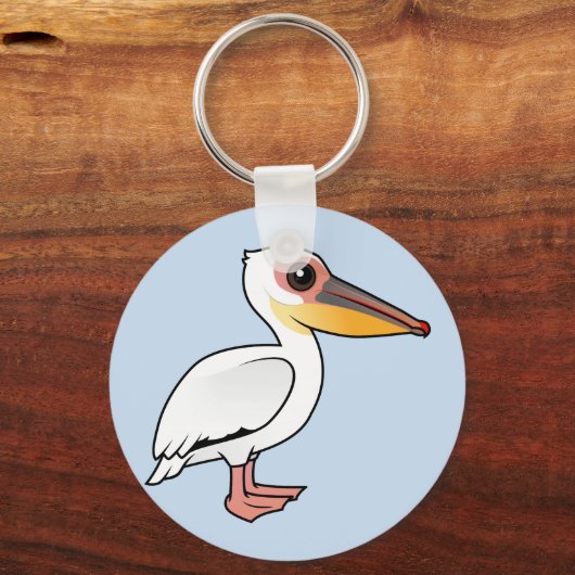 Birdorable Great White Pelican Sleutelhanger (Voorkant)