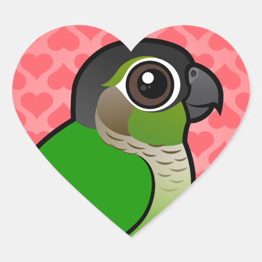 Birdorable Green-cheeked Conure Hart Sticker (Voorkant)