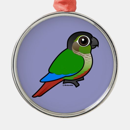 Birdorable Green-cheeked Conure Metalen Ornament (Voorkant)