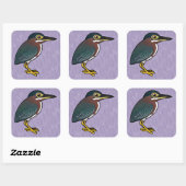 Birdorable Green Heron Vierkante Sticker (Vel)
