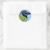 Birdorable Green Jay Ronde Sticker (Tas)