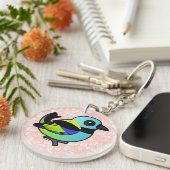 Birdorable Green-kopige Tanager Sleutelhanger (Voorkant Rechts)