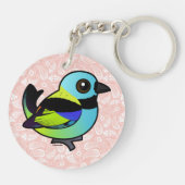 Birdorable Green-kopige Tanager Sleutelhanger (Achterkant)