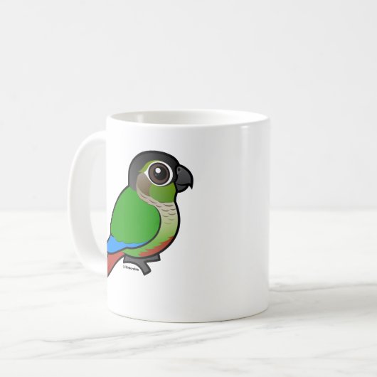 Birdorable groen-Cheeked Conure Koffiemok (Voorkant links)