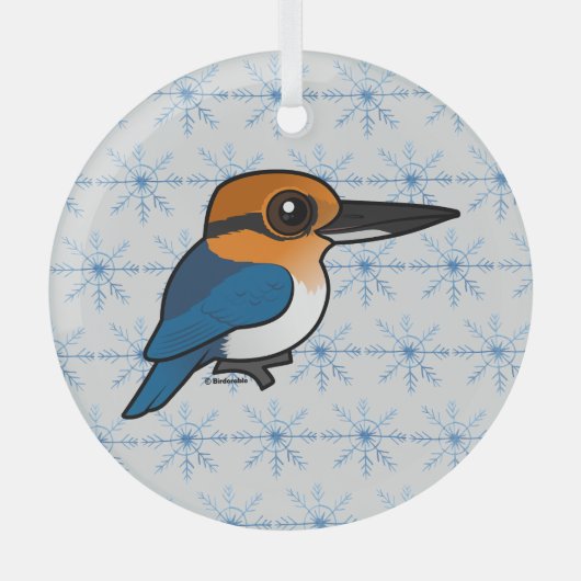 Birdorable Guam Kingfisher Glas Ornament (Voorkant)