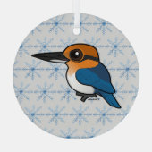 Birdorable Guam Kingfisher Glas Ornament (Achterkant)