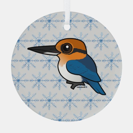 Birdorable Guam Kingfisher Glas Ornament (Achterkant)
