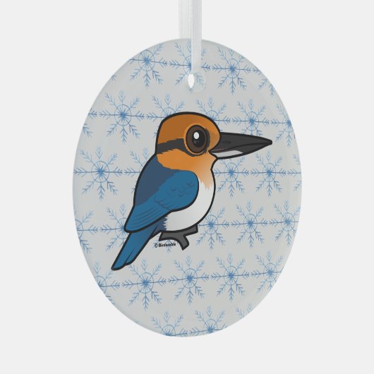 Birdorable Guam Kingfisher Glas Ornament (Voorkant Rechts)