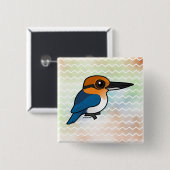 Birdorable Guam Kingfisher Vierkante Button 5,1 Cm (Voorkant /achterkant)